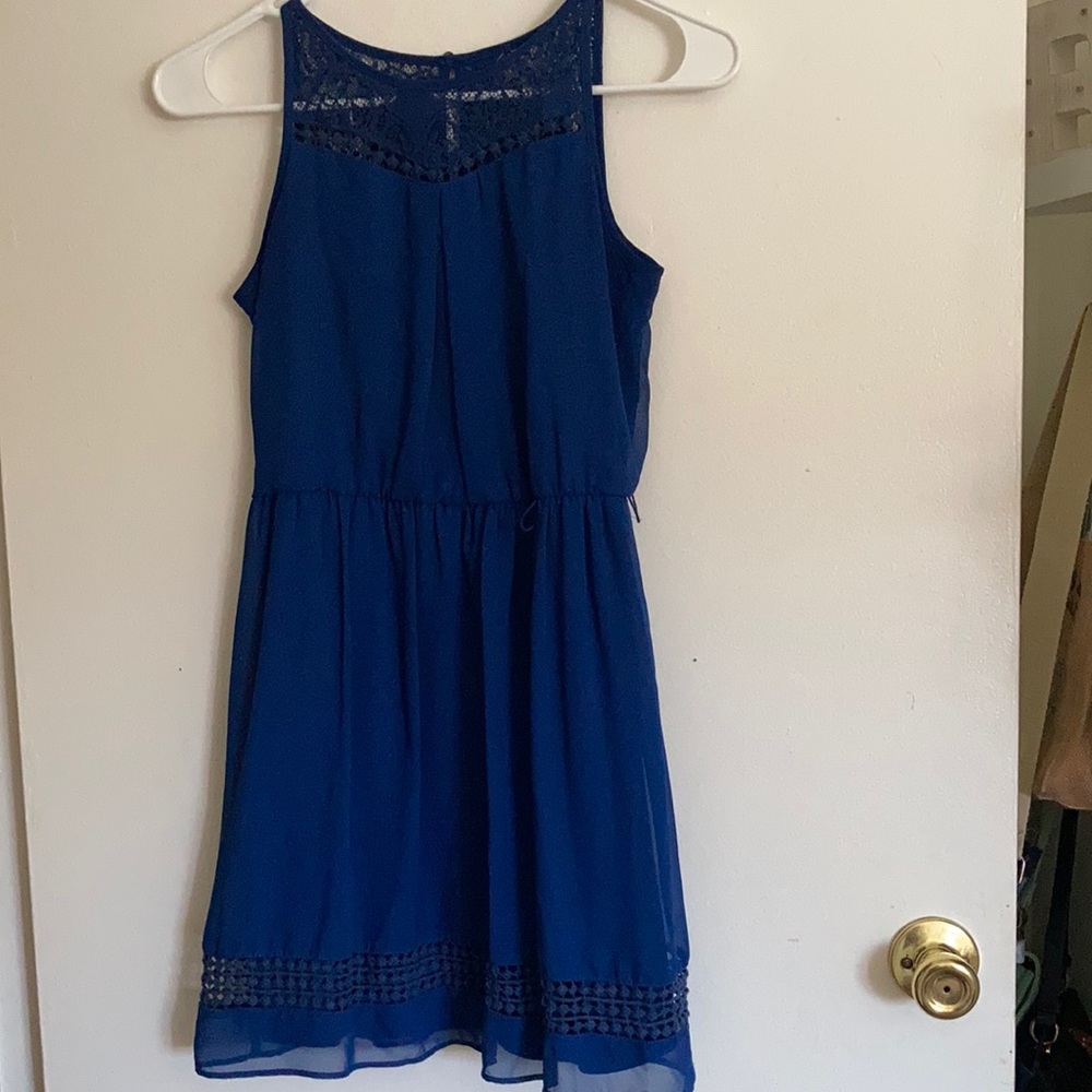 Kids blue dress with lace